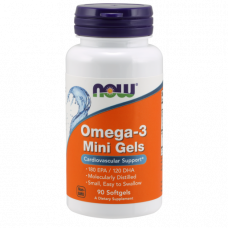 Комплекс незаменимых жирных кислот NOW Omega 3 Mini Gels 90 капсул (103754) Комплекс незаменимых жирных кислот NOW Omega 3 Mini Gels 90 капсул (103754)