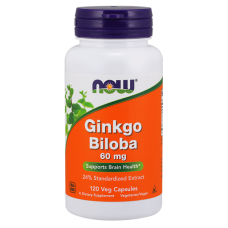 Препарат для повышения умственной энергии и работы мозга NOW Ginkgo Biloba 60 mg 120 капсул (102367)