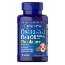 Комплекс незаменимых жирных кислот Puritan's Pride Omega 3 Fish Oil 1000 mg Circulatory 60 капсул (333644)