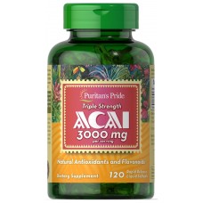 Экстракт ягод Асаи Puritan's Pride Triple Strength Acai 3000 мг 120 капсул (333696)