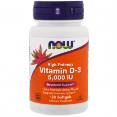 Витамины NOW Foods Vitamin D3 5000 IU 120 капсул (104304) Витамины NOW Foods Vitamin D3 5000 IU 120 капсул (104304)