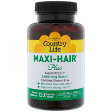 Витамины для кожи, ногтей и волос Country Life Maxi-Hair Plus 120 капсул (104329)
