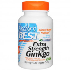 Препарат для повышения умственной энергии и работы мозга Doctor's Best Extra Strength Ginkgo 120 мг 360 капсул (10458787)