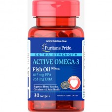 Комплекс незаменимых жирных кислот Puritan's Pride Active Omega 3 Extra Strength 900 мг 30 капсул (333678)