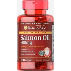 Комплекс незаменимых жирных кислот Puritan's Pride Salmon Oil 500 мг 100 капсул (333723) Комплекс незаменимых жирных кислот Puritan's Pride Salmon Oil 500 мг 100 капсул (333723)