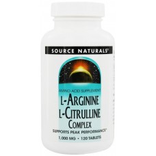 Предтренировочный комплекс Source Naturals L-Arginine L-Citrulline Complex 1000 мг 120 таблеток (333972)