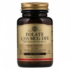Препарат для поддержки иммунной и кровеносной систем Solgar Folate 666 мкг DFE Metafolin 800 мкг 100 таблеток (333875) Препарат для поддержки иммунной и кровеносной систем Solgar Folate 666 мкг DFE Metafolin 800 мкг 100 таблеток (333875)