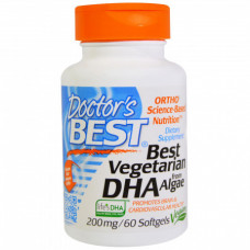 Веганский DHA на основе водорослей Doctor's Best Best Vegetarian DHA 200 мг 60 капсул (333191)