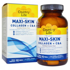 Витаминно-минеральный комплекс С&А Country Life Maxi-Skin Collagen + C A 90 таблеток (333160)