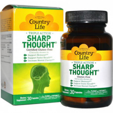 Комплекс для поддержания мозговой деятельности Country Life Sharp Thought 30 капсул (333168)
