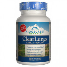 Комплекс для поддержки легких RidgeCrest Herbals Clear Lungs Extra Strength 60 капсул (333759)
