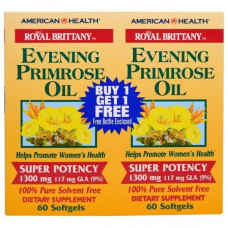 Масло вечерней примулы American Health Primrose Oil 1300 мг 2 флакона 120 капсул (333016)