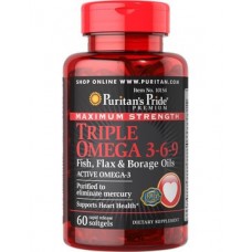 Комплекс незаменимых жирных кислот Puritan's Pride Triple Omega 3-6-9 60 капсул (333637) Комплекс незаменимых жирных кислот Puritan's Pride Triple Omega 3-6-9 60 капсул (333637)