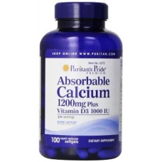 Минеральный комплекс Puritan's Pride Absorbable Calcium 1200 мг with Vitamin D 1000 МЕ 100 капсул (102926)