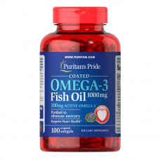 Комплекс незаменимых жирных кислот Puritan's Pride Omega 3 Fish Oil 1000 мг 100 капсул (101786)